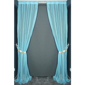 Akça Tekstil 75x260 cm Turkuaz Kardelen Model Tek Kanat Pileli Fon Perde
