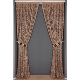 Akça Tekstil 75x260 cm Vizon Sultan 2 Tek Kanat Hazır Dikilmiş Pileli Fon Perde