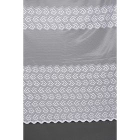 Akça Tekstil Beyaz 300x260 cm Geometrik Model Dikilmiş Pileli Fon Perde