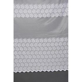 Akça Tekstil Beyaz 300x260 cm Geometrik Model Dikilmiş Pileli Fon Perde