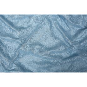 Akça Tekstil Mavi 75x260 cm Damaks Hazır dikilmiş Pileli Fon Perde