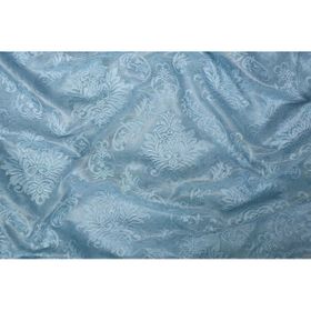 Akça Tekstil Mavi 75x260 cm Damaks Hazır dikilmiş Pileli Fon Perde