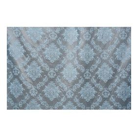 Akça Tekstil Mavi 75x260 cm Damaks Hazır dikilmiş Pileli Fon Perde