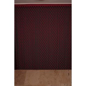 Akça Tekstil Puanlı Model 300x270 cm Bordo Çift Renk Hazır Düğmeleri Dikilmiş İp Perde