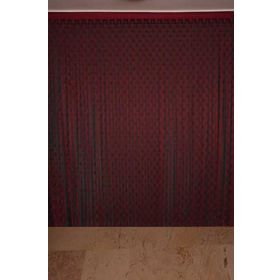 Akça Tekstil Puanlı Model 300x270 cm Bordo Çift Renk Hazır Düğmeleri Dikilmiş İp Perde