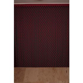 Akça Tekstil Puanlı Model 300x270 cm Bordo Çift Renk Hazır Düğmeleri Dikilmiş İp Perde