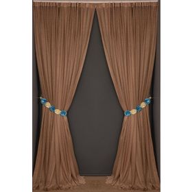 Akça Tekstil Vizon 300x260 cm Dar Etek Model Hazır Dikilmiş Pileli Fon Perde