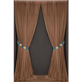 Akça Tekstil Vizon 300x260 cm Dar Etek Model Hazır Dikilmiş Pileli Fon Perde