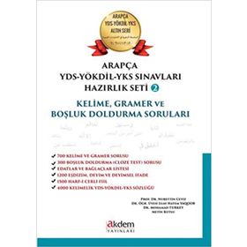 Akdem Yayınları - Arapça YDS - Yökdil Sınavları Hazırlık Seti 2 Kelime Gramer ve Boşluk Doldurma Soruları