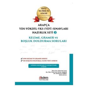 Akdem Yayınları - Arapça YDS - Yökdil Sınavları Hazırlık Seti 2 Kelime Gramer ve Boşluk Doldurma Soruları
