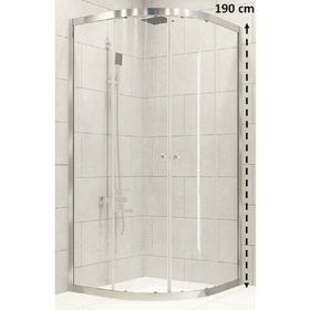 Akdemir yapı market Cam 80x80 cm Kare Komple Buzlu Siyah Eko-Folyo Karolaj Durul Duşakabin
