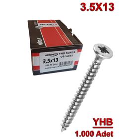 Akdeniz 3.5x13 mm Çinko 1000 Adet Sunta Vidası
