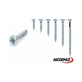 Akdeniz 3.5x13 mm Çinko 1000 Adet Sunta Vidası