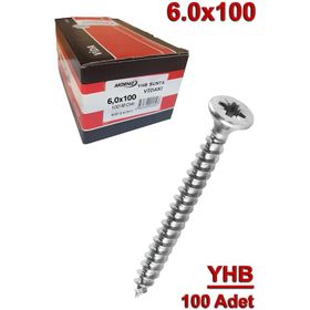 Akdeniz 6.0x100 mm 100 Adet Sunta Vidası