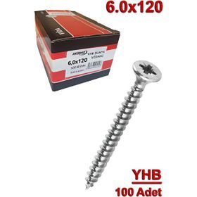 Akdeniz 6.0x120 mm 100 Adet Sunta Vidası