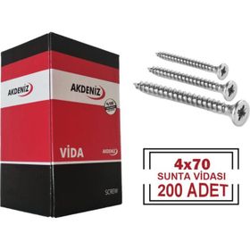 Akdeniz Y.H.B. 4x70 200 Adet Çinko Sunta Vidası