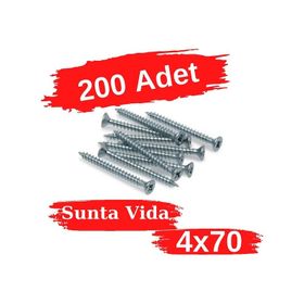 Akdeniz Y.H.B. 4x70 200 Adet Çinko Sunta Vidası