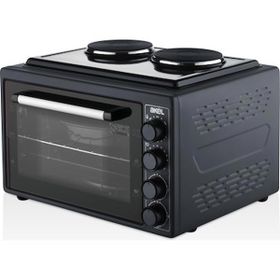 Akel AF382 38 lt Inox Gri Çİft Ocaklı Midi Fırın