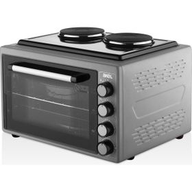 Akel AF382 Gri Çift Ocaklı Termostatlı Çift Tepsili 38 lt Midi Fırın