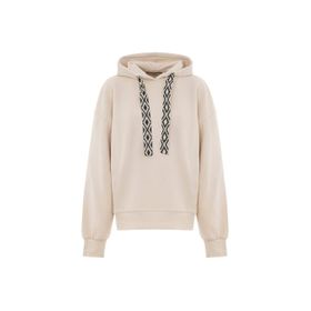 Akep MFKD03206 Ekru Kapüşon Yaka Desenli Kadın Sweatshirt