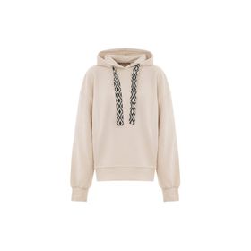 Akep MFKD03206 Ekru Kapüşon Yaka Desenli Kadın Sweatshirt