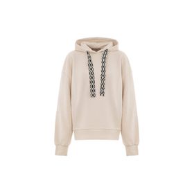 Akep MFKD03206 Ekru Kapüşon Yaka Desenli Kadın Sweatshirt