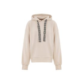 Akep MFKD03206 Ekru Kapüşon Yaka Desenli Kadın Sweatshirt