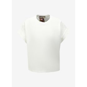 Akep TSKD03222 Ekru Bisiklet Yaka Düz Kadın T-shirt