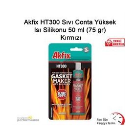 Akfix 50 ml 75 g Kırmızı AKFİX0035 Ht300 Sıvı Conta Yüksek Isı Silikonu