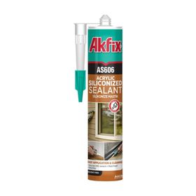 Akfix AS606 Silikonize Mastik Beyaz 500 gr Silikon Tabancası