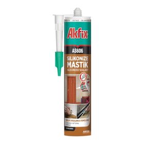 Akfix AS606 Silikonize Mastik Beyaz 500 gr Silikon Tabancası