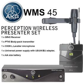 AKG WMS-45 Perception Presenter Telsiz Yaka Mikrofon Seti