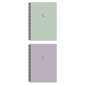AKILLICA 10x13.5 cm 2'li Çizgisiz Green and Purple Spiralli Defter