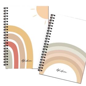 AKILLICA 2'li Çizgisiz 13x20 cm 56 Yaprak Karton Kapak Rainbow Sun Series Spiralli Defter