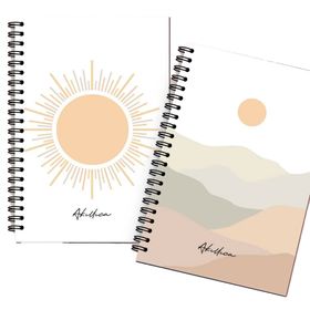 AKILLICA 2'li Çizgisiz 13x20 cm 56 Yaprak Karton Kapak Sun Mountains Sun Series Spiralli Defter