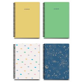 AKILLICA 4'lü 10x14 cm 64 Yaprak Çizgili Karton Kapak Spiralli Defter