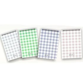 AKILLICA 4'lü 13x20 cm 48 Yaprak Karton Kapak Checkered New Series Kareli Spiralli Defter Seti
