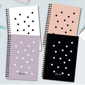 AKILLICA 4'lü 13x20 cm 56 Yaprak Karton Kapak Bullet Journal Series Noktalı Spiralli Defter Seti
