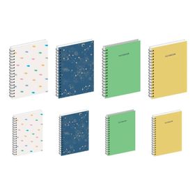 AKILLICA 8'li 64 Yaprak Çizgili Karton Kapak Spiralli Defter