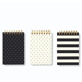 AKILLICA Bloknot 8x16 cm Black White 3'lü Çizgisiz Defter Seti