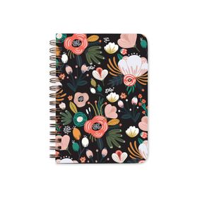 AKILLICA Siyah Çiçekli Ajanda Süresiz Planlayıcı Defter