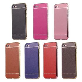 Akıllıphone Apple İPhone 7 3D Litchi Soft Kahverengi Silikon Kılıf