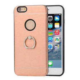 Akıllıphone Apple iPhone 7 Selfie Yüzüklü Arkası Metal Silikon Bronz Kılıf
