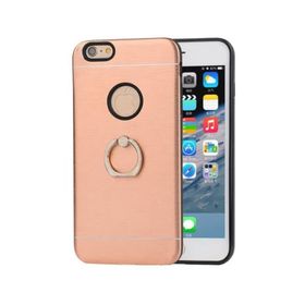 Akıllıphone Apple iPhone 7 Selfie Yüzüklü Arkası Metal Silikon Bronz Kılıf