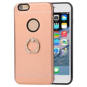Akıllıphone Apple iPhone 7 Selfie Yüzüklü Arkası Metal Silikon Bronz Kılıf