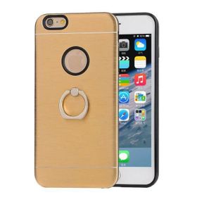 Akıllıphone Apple iPhone 7 Selfie Yüzüklü Arkası Metal Silikon Gold Kılıf