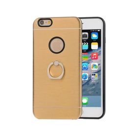 Akıllıphone Apple iPhone 7 Selfie Yüzüklü Arkası Metal Silikon Gold Kılıf