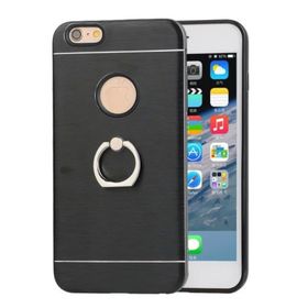 Akıllıphone Apple iPhone 7 Selfie Yüzüklü Arkası Metal Silikon Gri Kılıf