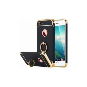 Akıllıphone Apple iPhone 7 Selfie Yüzüklü Metal Siyah Kılıf