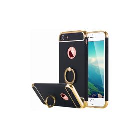 Akıllıphone Apple iPhone 7 Selfie Yüzüklü Metal Siyah Kılıf